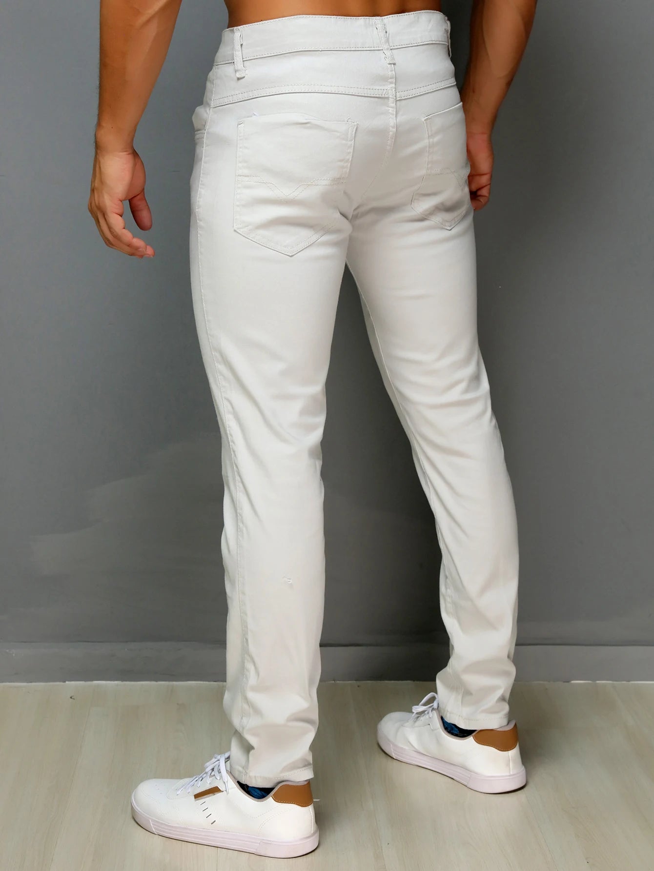 Calça Masculino CREMR BEGE ... Sarja Slim skinny Com Elastano Casual Top direto da FABRICA!!
