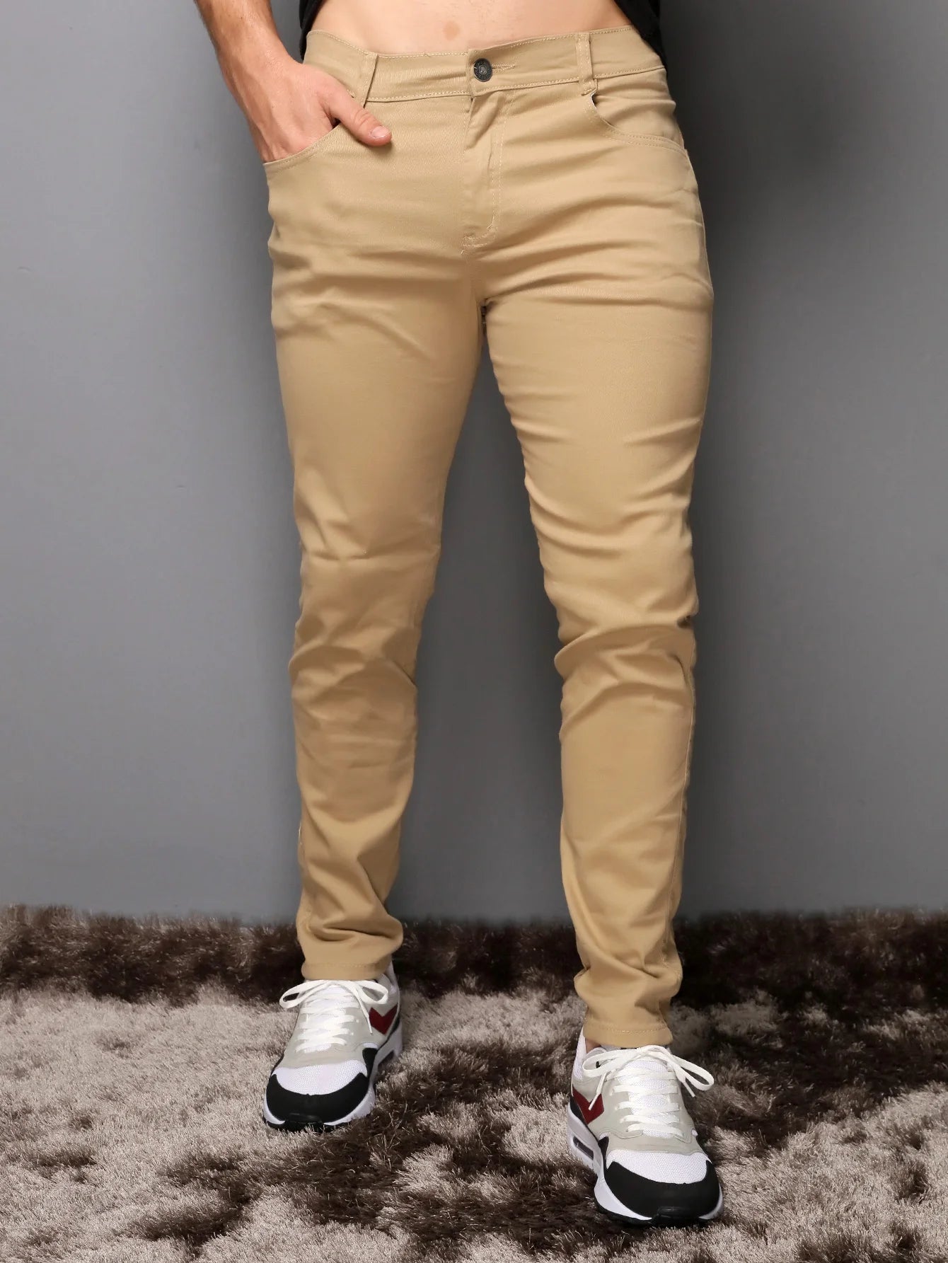 Calça Masculino CREMR BEGE ... Sarja Slim skinny Com Elastano Casual Top direto da FABRICA!!