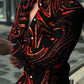 Fashion Men's Designer Starry Sky Purple Blue Gold Luxury Social Men's Shirt Lapel Large Size Casual Dot Print Long Sleeve Top