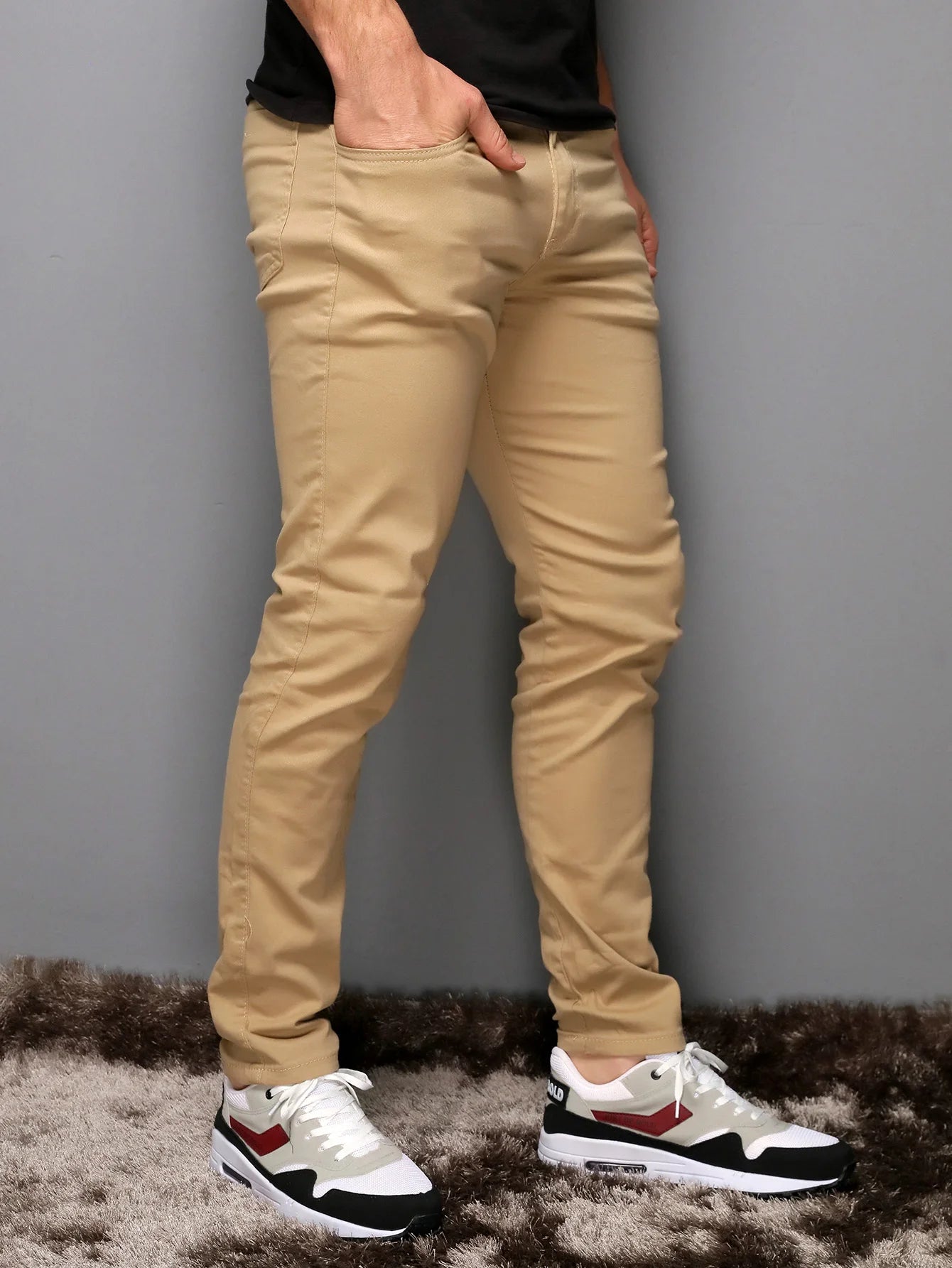 Calça Masculino CREMR BEGE ... Sarja Slim skinny Com Elastano Casual Top direto da FABRICA!!