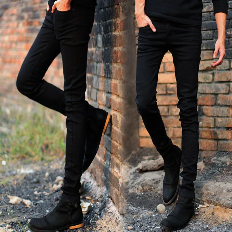 Wholesale 2021 Men's Fashion Thin Double Zipper Skinny Jeans Men Clothes for teenagers Boys Jeans streetwear Pants Men 28-34