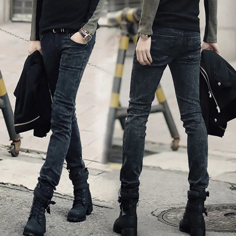 Wholesale 2021 Men's Fashion Thin Double Zipper Skinny Jeans Men Clothes for teenagers Boys Jeans streetwear Pants Men 28-34