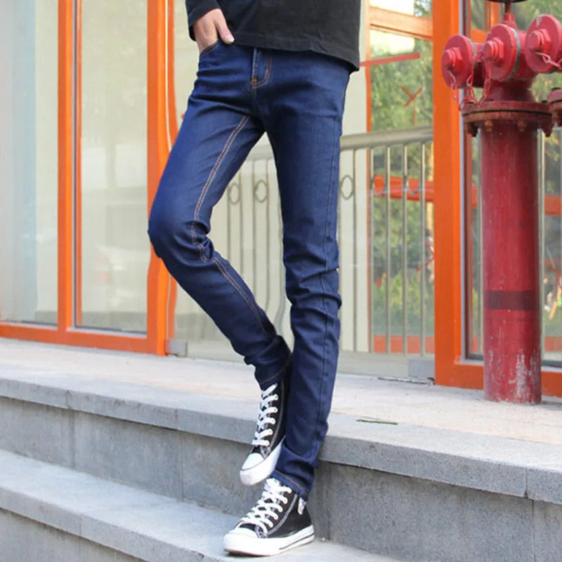 Wholesale 2021 Men's Fashion Thin Double Zipper Skinny Jeans Men Clothes for teenagers Boys Jeans streetwear Pants Men 28-34
