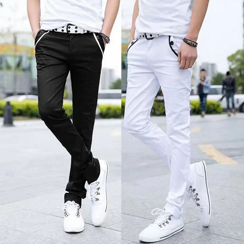 Wholesale 2021 Men's Fashion Thin Double Zipper Skinny Jeans Men Clothes for teenagers Boys Jeans streetwear Pants Men 28-34
