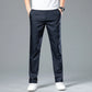 New Summer Cosy Soft Bamboo Fiber Straight Suit Pants Men Business Stretch Thin Navy Blue Casual Trousers Male Large Size 40 42