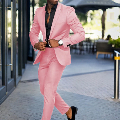 Fashion Black Slim Fit Men Suits Wedding Tuxedos Business Party Prom Best Blazer Sets Masculino 2 Piece Costume Homme Coat Pants