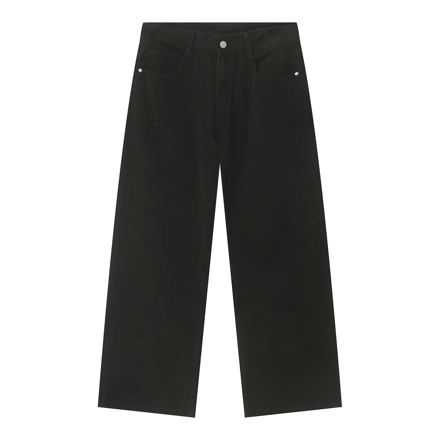 2025 Apricot black Men's Wear New Coffee Casual Denim Trousers Spring Loose Simple Vintage Wide Leg Male Jeans Korean Fashion