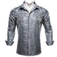 Designer Silk Shirts for Men Blue Gold Green Red White Black Paisley Embroidered Slim Fit Male Blouses Casual Long Sleeve