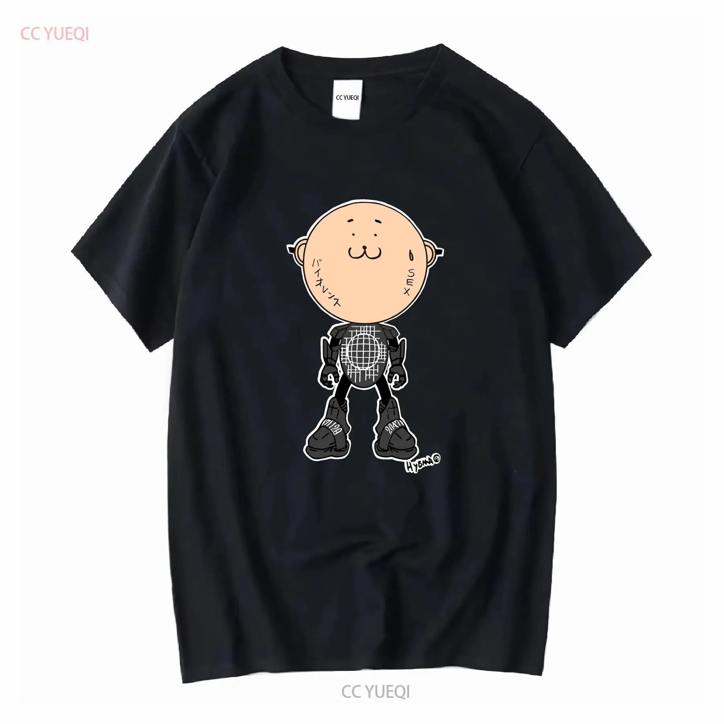 Vintage Made In USA 20471120 Hyoma Design T shirt vintage Washed Unisex Comfortable homme Top For Everyday Wear Versatile