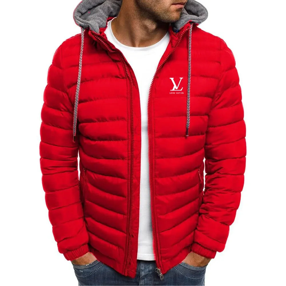 Men's new autumn and winter lightweight cotton-padded jacket, fashionable hooded jacket, outdoor sports hiking men's short coat