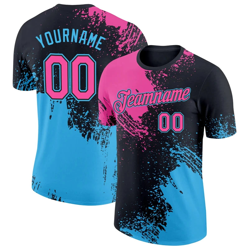 Custom Name Team Uniform 3D Printed T-shirt For Men Fashion Sportswear Fitness DIY Team Clothing Tracksuits Name Logo Tee Tops