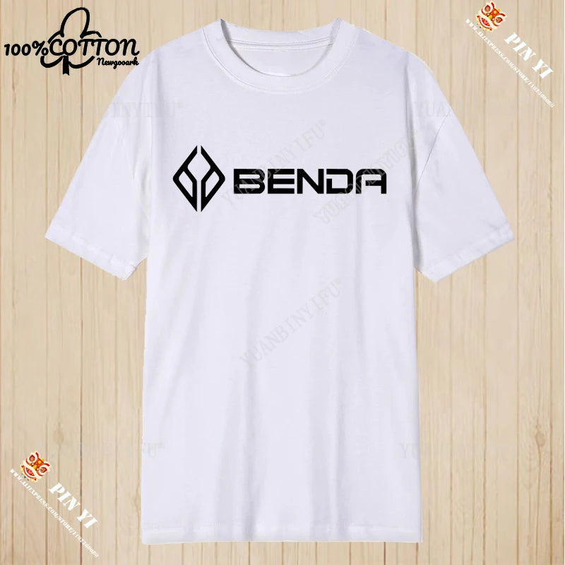 Harajuku Benda Motorcycle printed T-shirt 100%Cotton top Unisex shirt short sleeve O-neck Loose Street Fashion