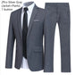 Men's 3 Piece Suit Set Solid Color for Wedding Formal Business Dress Blazer Vest Pants Classic Tuxedo Party Groomsmen