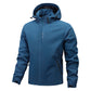 2025 Men's Casual Waterproof Windbreaker Jacket Full Zip Up Hooded Shell Outdoor Hiking Coat For Autumn Plus Size
