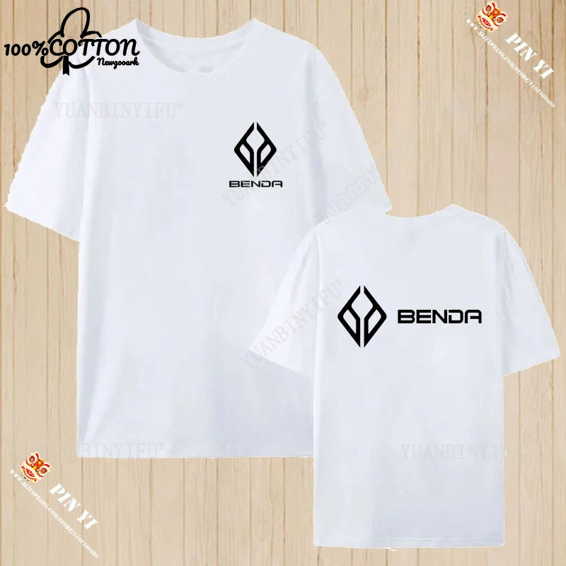 Harajuku Benda Motorcycle printed T-shirt 100%Cotton top Unisex shirt short sleeve O-neck Loose Street Fashion