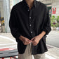 2025 Spring Fall Casual Shirts Mens Long Sleeve Buttoned Leisure Cardigan Tops For Men Trendy Solid Color Turn-down Collar Shirt