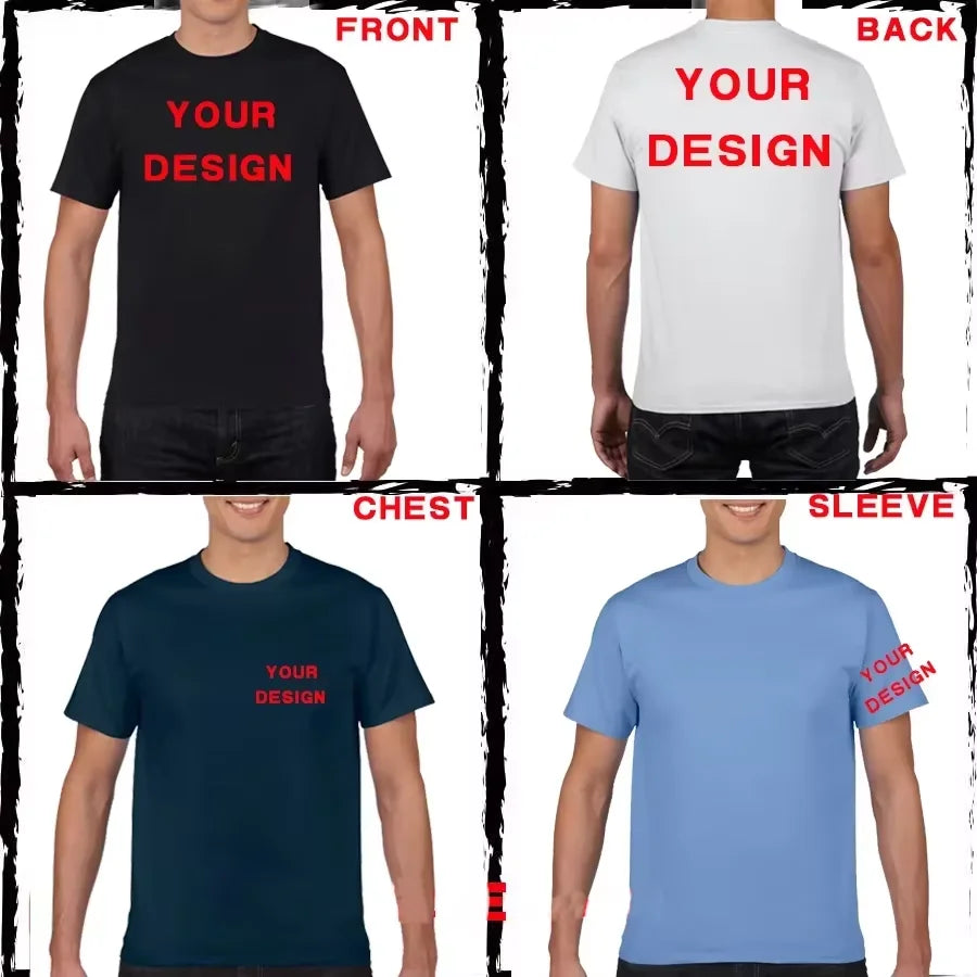 2025 Plus Size S-6xl 180gsm 100% Cotton Short Sleeve T Shirt Men And Women Tops Tee Customize Printing Of Your Images Text Logo