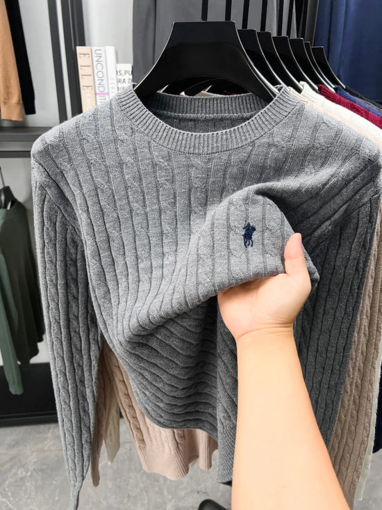 Luxury pony embroidery designer brand sweater men's new fashion unique jacquard comfort Paul casual knitted round neck pullover