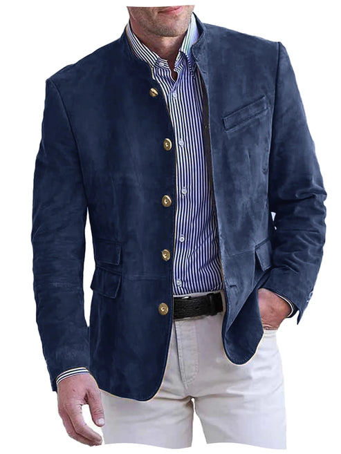 Autumn Winter Men's Casual Blazer Fashion Single-Breasted Snowflake Fleece Jacket Solid Color Daily Work Business Party Coats