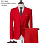 Men's 3 Piece Suit Set Solid Color for Wedding Formal Business Dress Blazer Vest Pants Classic Tuxedo Party Groomsmen