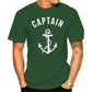 Fashion casual T shirt  Funny Men Captain Anchor Navy Nautical Sea Ocean Sailor Ship Marine Beach 100% Cotton