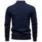 Autumn Winter New Fashion Men's Half Zipper Stand Collar Casual Trendy Business Slim Knitted Pullover Sweaters Male Clothes Tops