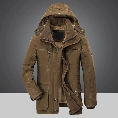 Windproof Fleece Jacket Men Warm Thick Windbreaker Military Coats Winter Hooded Parkas Outerwear Overcoat High Quality Clothing