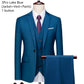Men's 3 Piece Suit Set Solid Color for Wedding Formal Business Dress Blazer Vest Pants Classic Tuxedo Party Groomsmen
