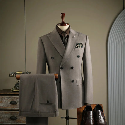 2025 Fashion Suit Set For Men Wedding Party Groomsman Elegant Slim Fit Blazer Pants Formal Banquet Business Outfits Two Pieces