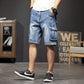 Men's Denim Shorts Cargo Multi-pocket Baggy Five-Point Jeans Shorts Fat Large Size Denim Shorts Plus Size 40 42 44
