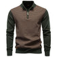 Autumn Winter New Fashion Men's Half Zipper Stand Collar Casual Trendy Business Slim Knitted Pullover Sweaters Male Clothes Tops