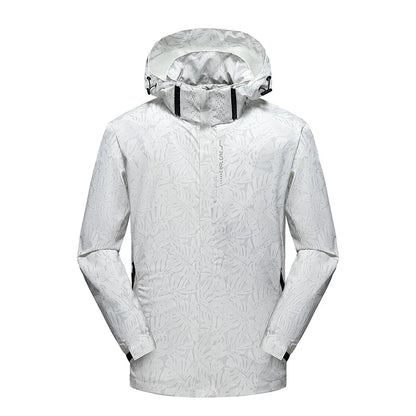 2025 Men's Casual Waterproof Windbreaker Jacket Full Zip Up Hooded Shell Outdoor Hiking Coat For Autumn Plus Size