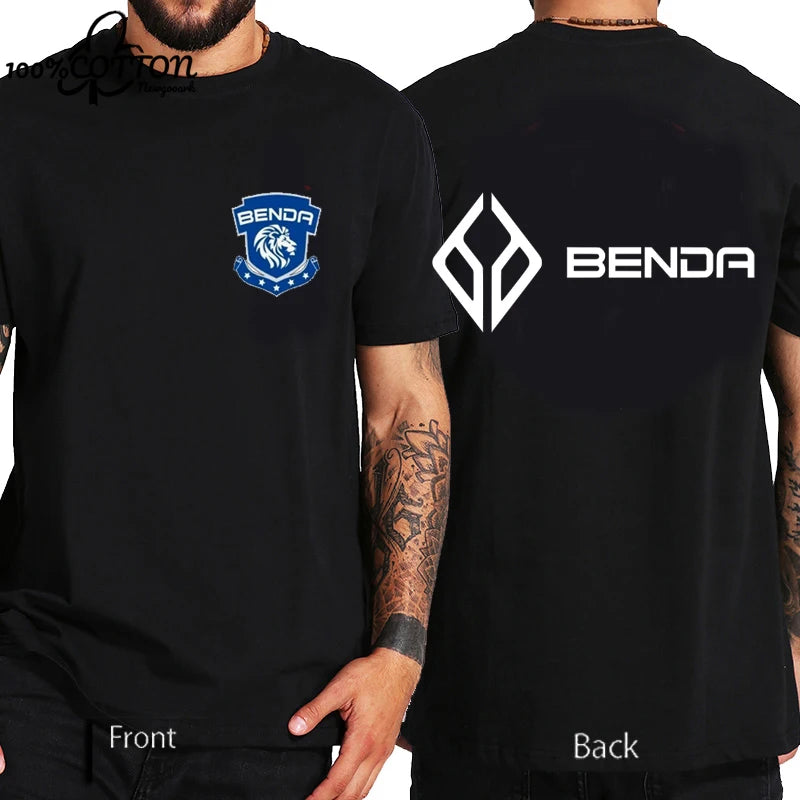 Harajuku Benda Motorcycle printed T-shirt 100%Cotton top Unisex shirt short sleeve O-neck Loose Street Fashion