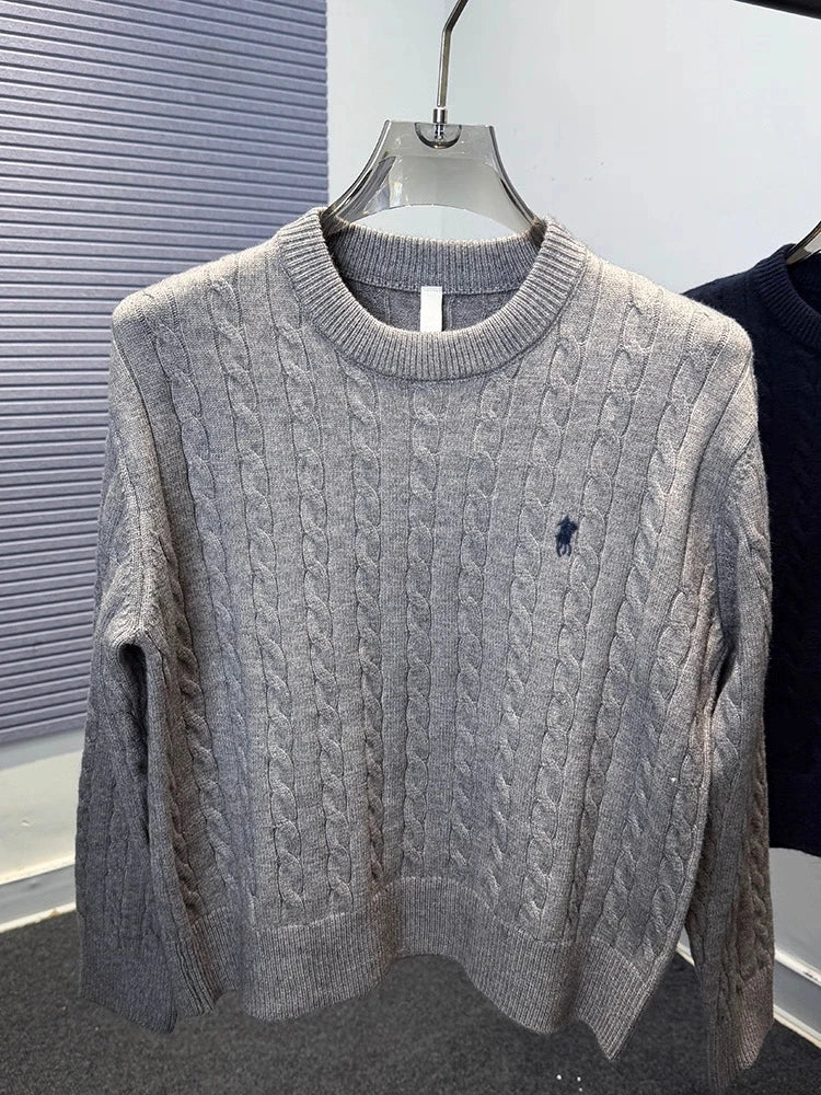 Luxury pony embroidery designer brand sweater men's new fashion unique jacquard comfort Paul casual knitted round neck pullover