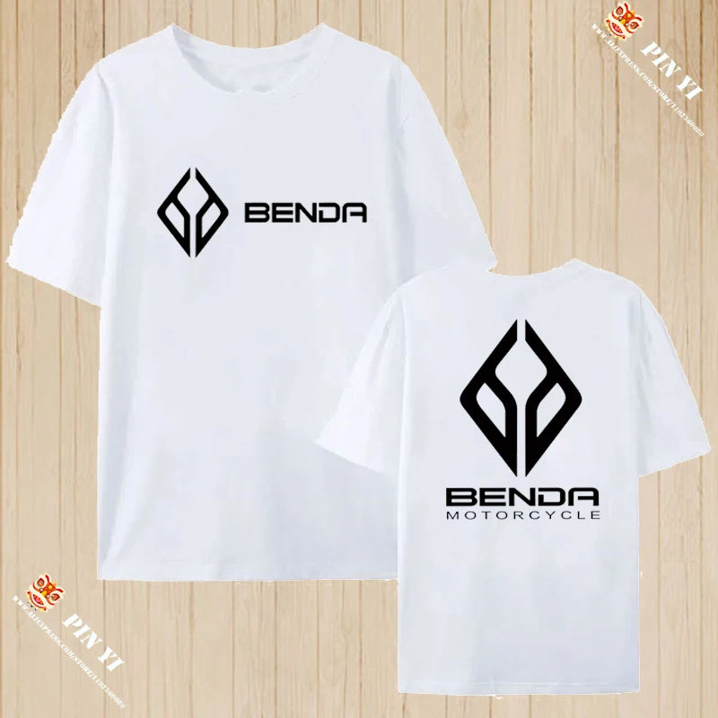 Harajuku Benda Motorcycle printed T-shirt 100%Cotton top Unisex shirt short sleeve O-neck Loose Street Fashion