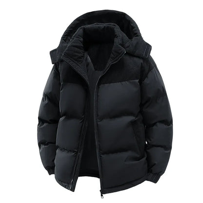 Men's Winter Thickened Cotton-Padded Jacket with Fleece Warm Cold-Proof 2025 Trendy Cotton-Padded Coat for Men