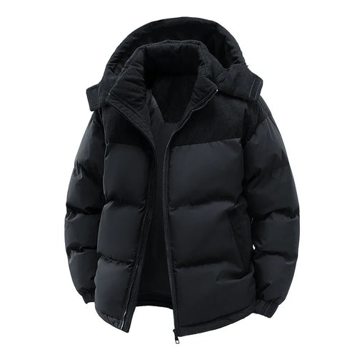Men's Winter Thickened Cotton-Padded Jacket with Fleece Warm Cold-Proof 2025 Trendy Cotton-Padded Coat for Men