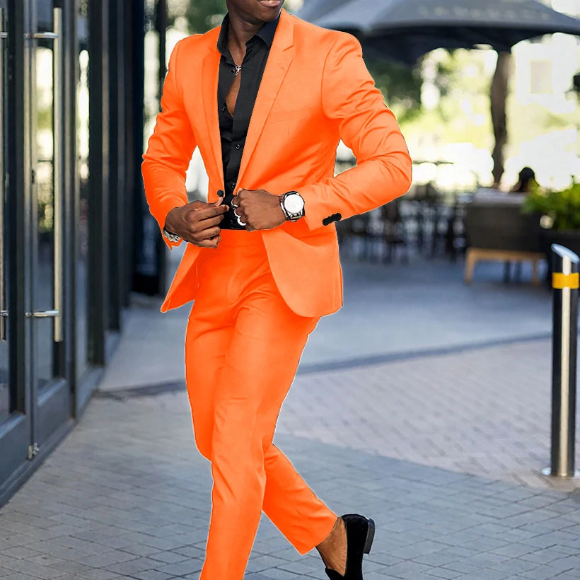 Fashion Black Slim Fit Men Suits Wedding Tuxedos Business Party Prom Best Blazer Sets Masculino 2 Piece Costume Homme Coat Pants