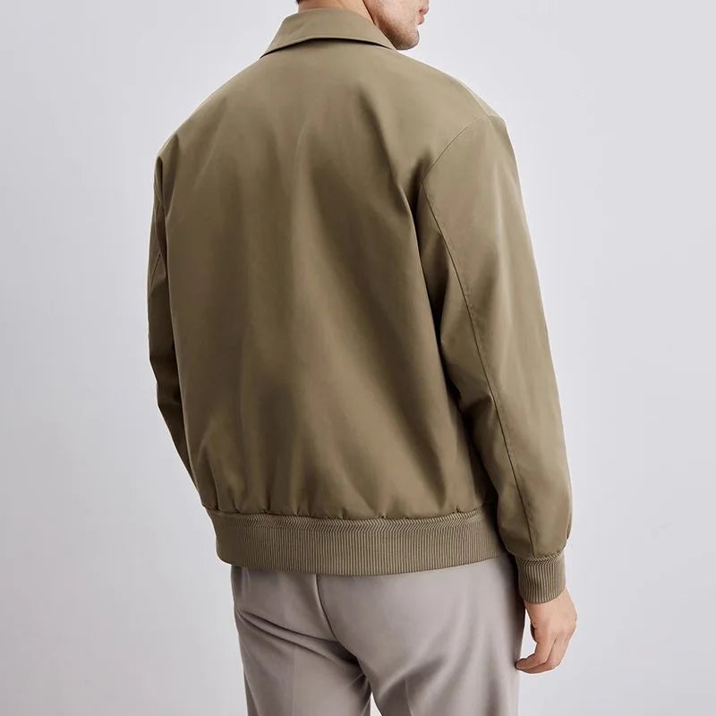 Men's Administrative Collar Jacket Pure Color Outerwear Spring Autumn New Style Fashion Brand High-End Sensation Long Sleeve
