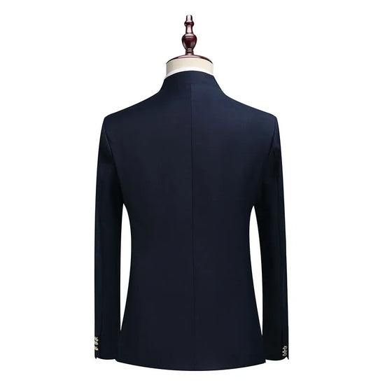 Suit (Blazer+ Pants) Men's Fashion Gentleman Business Outdoor Standing Collar Gentleman Wedding Work Casual MAO Suit