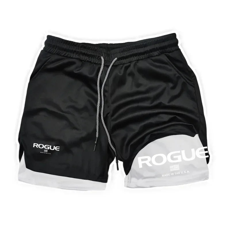 Rogue Gyms Men's Sports Shorts Four Seasons Sportswear 2-in-1 Double Layer Tight Shorts Sports Shorts
