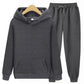 2026 men's autumn and winter casual two-piece hooded sweatshirt and pocket pants regular fit outdoor sports set