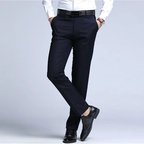Suit Pants Men Straight Business Office Black Wine Red Plus Size 42 44 45 Slim Fit Spring Autumn Work Male Formal Trousers