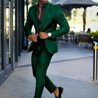 Fashion Black Slim Fit Men Suits Wedding Tuxedos Business Party Prom Best Blazer Sets Masculino 2 Piece Costume Homme Coat Pants