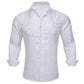 Designer Silk Shirts for Men Blue Gold Green Red White Black Paisley Embroidered Slim Fit Male Blouses Casual Long Sleeve