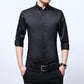 Men's Long Sleeved Shirt Spring and AutumnWhite Casual High Cotton Anti Wrinkle Professional Dress Shirt Men's Diamond Button