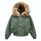 Hip-hop Winter Men Coat New Casual Thick Warm Women Parka Coat Streetwear Loose Hooded Faux Mink Collar Couple Short Coat