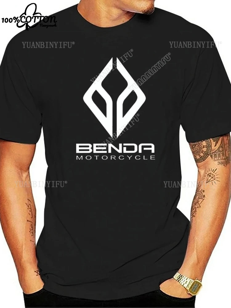 Harajuku Benda Motorcycle printed T-shirt 100%Cotton top Unisex shirt short sleeve O-neck Loose Street Fashion