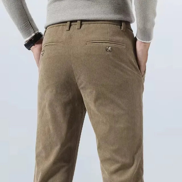 Autumn and Winter Men's Corduroy Trousers New Men's Clothing Stretch Slim Fit Casual Pants Fashion Mens Business Work Pants
