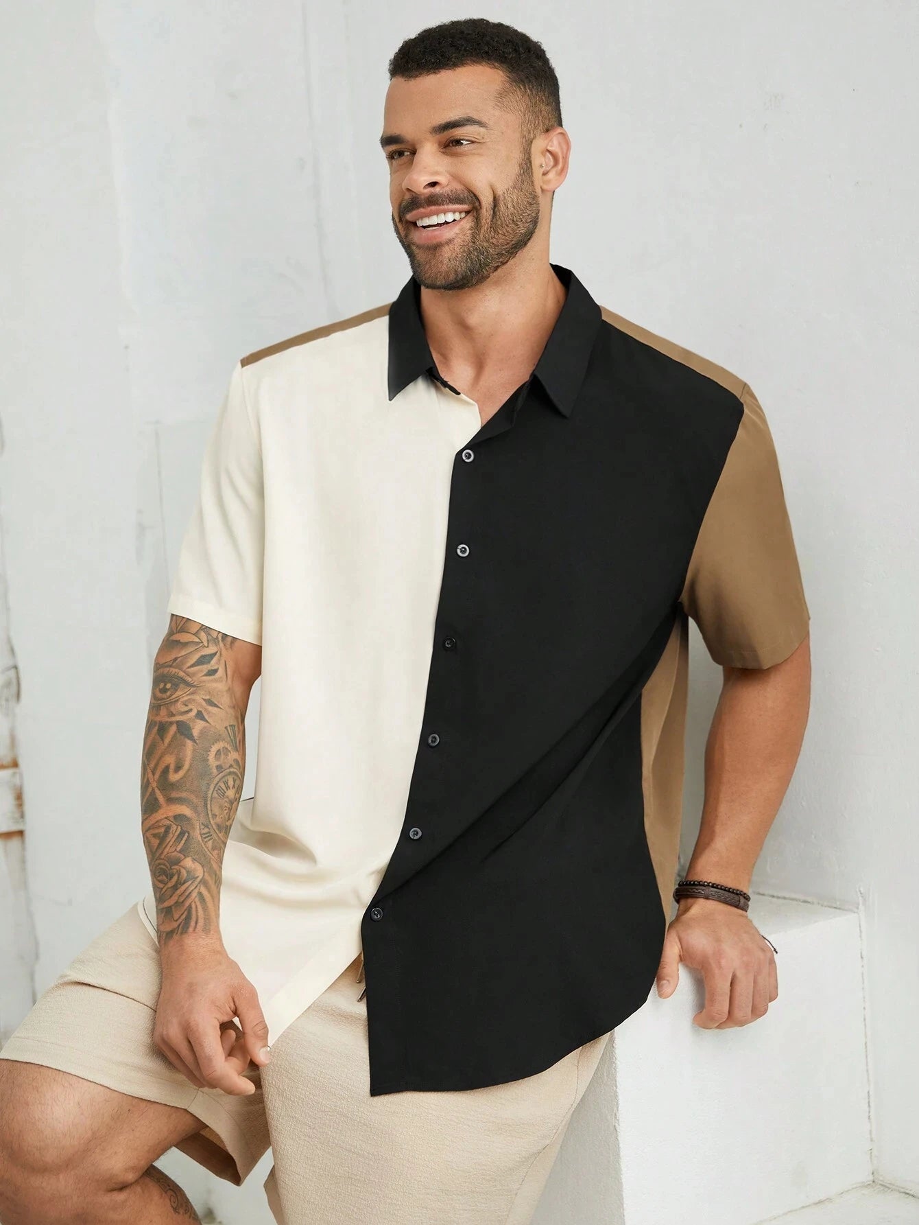 Men's Shirt Ethnic pattern design 3D Printed Christ Summer Short Sleeve Daily Street Tops Button Summer Men's Clothes